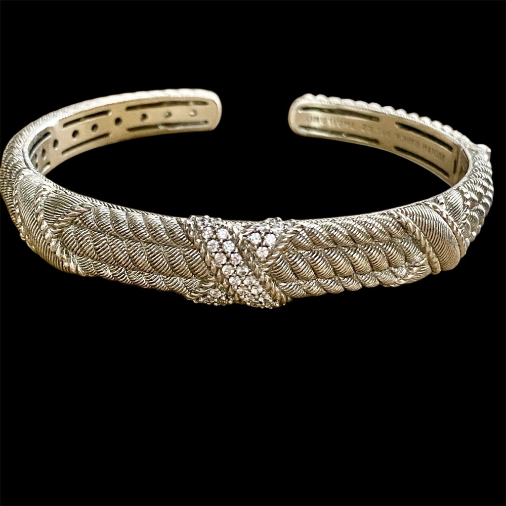 Judith Ripka Silver Bracelet with Crystal Detailing